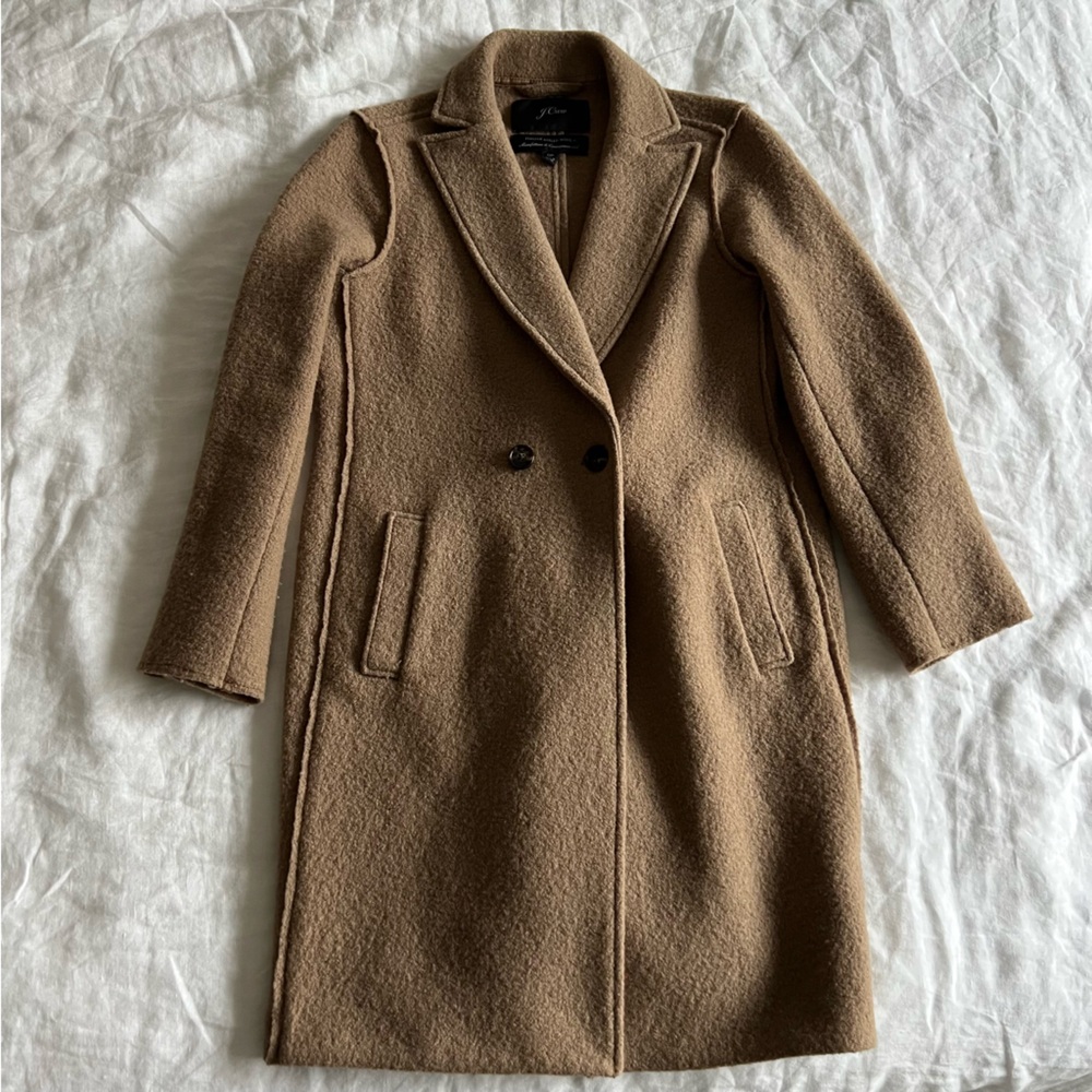 J. Crew Women’s Unlined Wool Topcoat in Tan size 0P